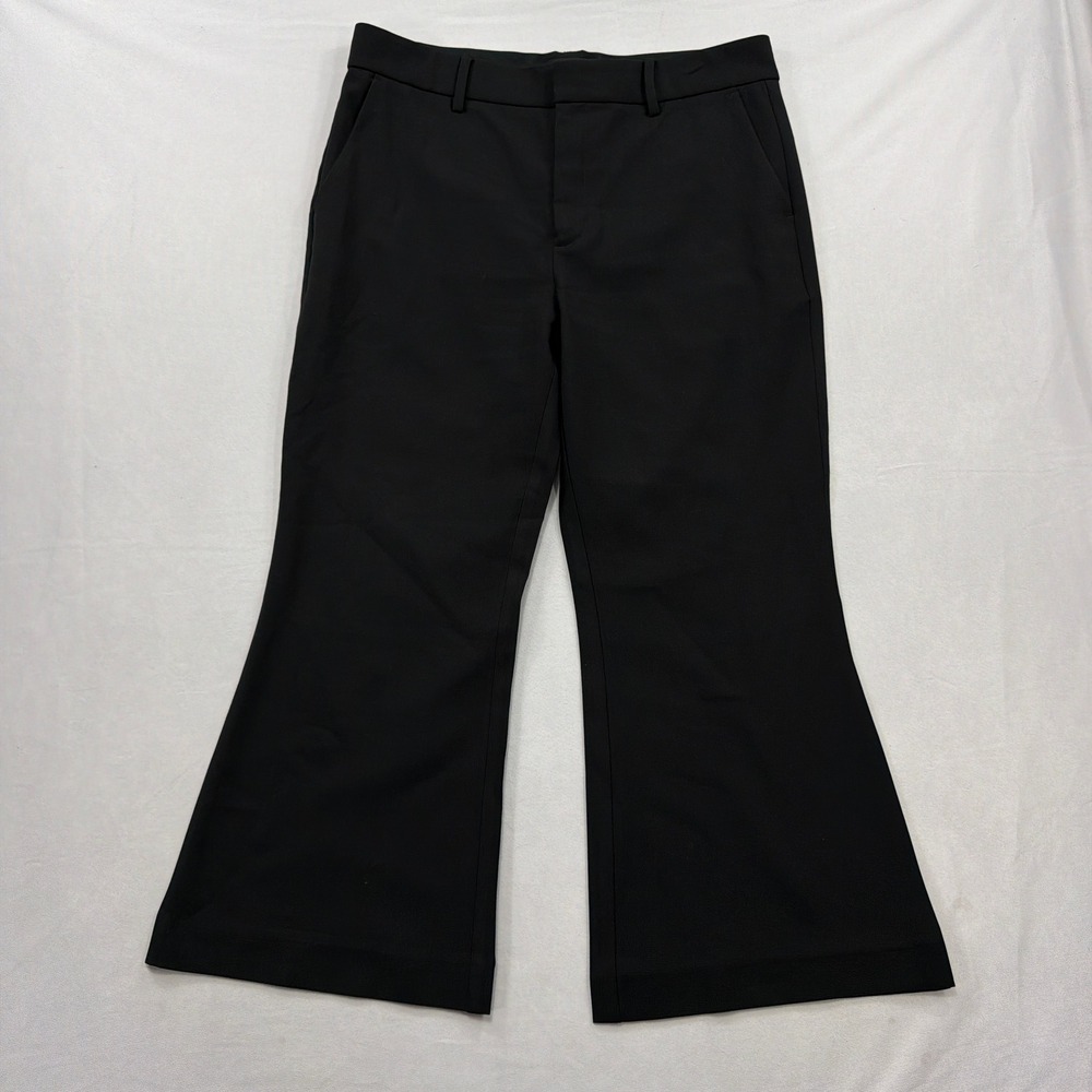 Madwell Pants Crop Flare Wool Blend Career Trousers Black Womens Size 10